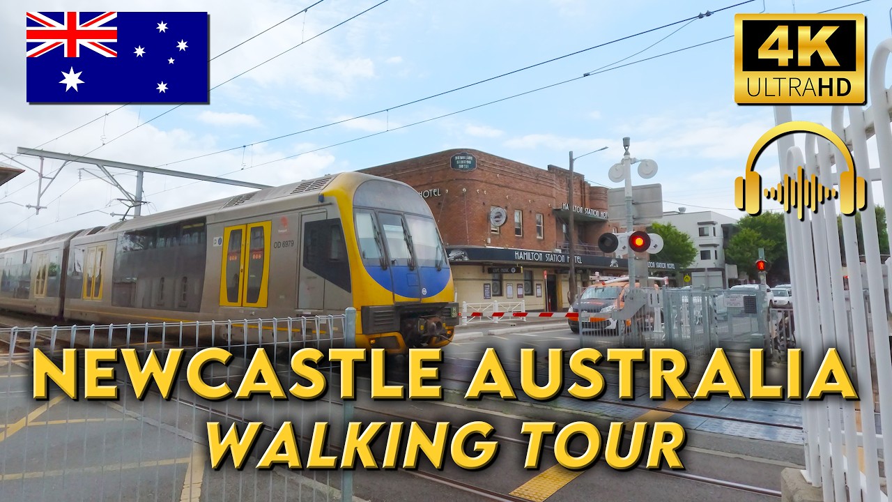 WALKING AROUND NEWCASTLE AUSTRALIA | Hamilton to Tighes Hill | 4K UHD Video Walk | Binaural Audio