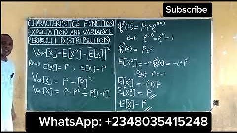 Characteristics Function of Bernoulli Distribution | Variance