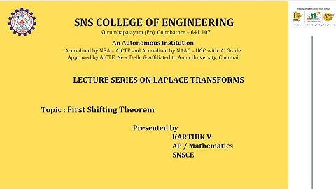 Lecture on Laplace Transforms | Complex Analysis and Laplace Transforms | SNS Institutions
