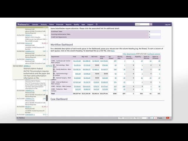 athenaCollector Workflow Dashboard Demo