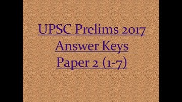UPSC Prelims 2017 Answer Keys | Paper 2 1-7 | in Hindi - P C VERMA ✅