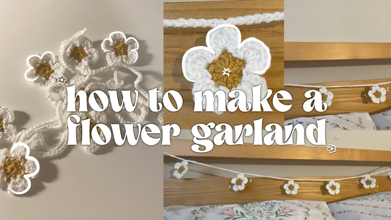how to make a flower garland || beginner friendly crochet tutorial 🧶