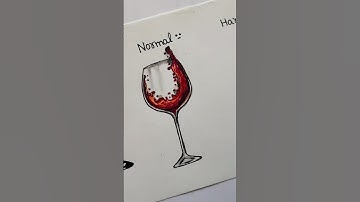 How to draw a glass of wine in 3 levels 🍷#art #shorts #drawing #viral #viralshorts #ytshorts