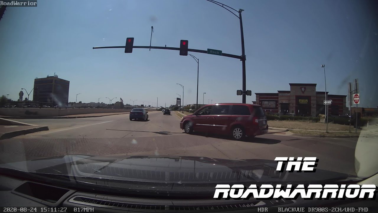 Minivan runs red light and cuts me off during left turn - YouTube