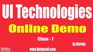 Learn UI Technologies Online Training | Class - 7 |by Harsha Sir