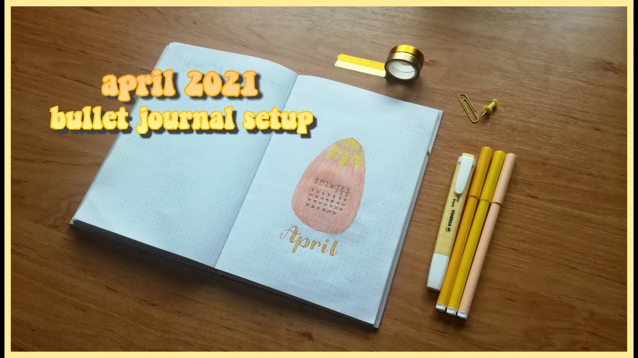 April Bullet Journal Setup Flipthrough | 💛🐰✨ | Minimalistic bujo ✨