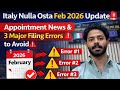 Italy Nulla Osta 2026 Update 🚨 Appointment News &amp; Major Filing Errors to Avoid