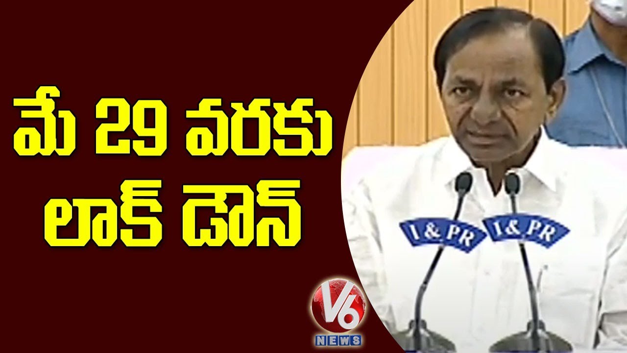 CM KCR Full Speech | Lockdown extended till May 29 | V6 News