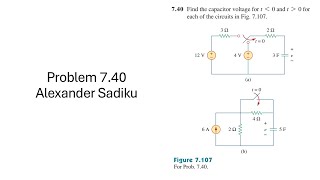 Problem 7.40 - Fundamental of Electric Circuits (Sadiku) - Calculate the capacitor voltage.