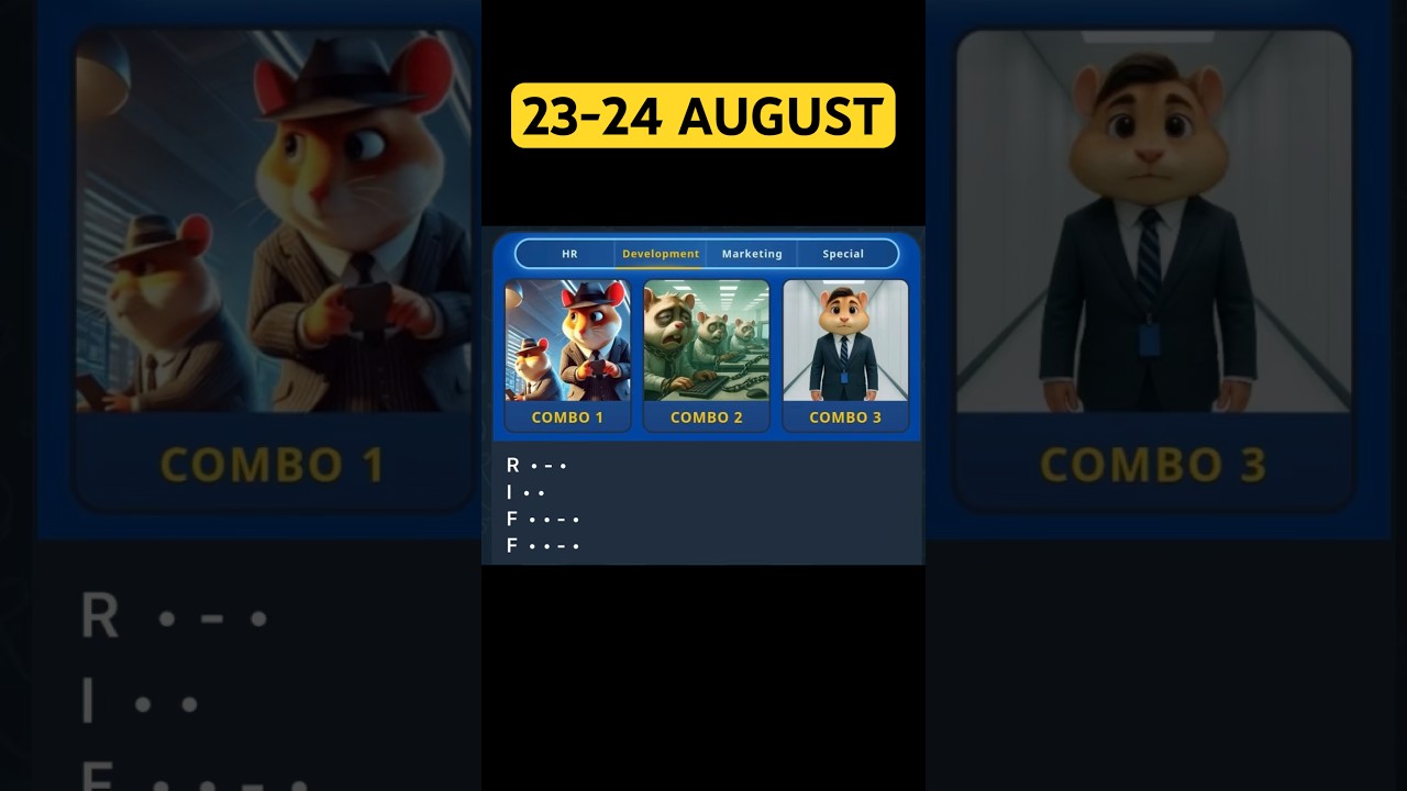 Hamster Daily Cipher & Combo 23 August | Hamster Daily Code | 23 August Hamster Daily Combo & Cipher