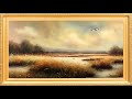 Wetland Majesty golden frame vintage art tv watercolor minimalist abstract background wallpaper