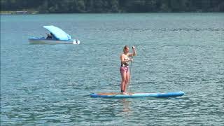 The First Ride On A Stand Up Paddle Board - Achensee Fürstenhaus Tirol Austria