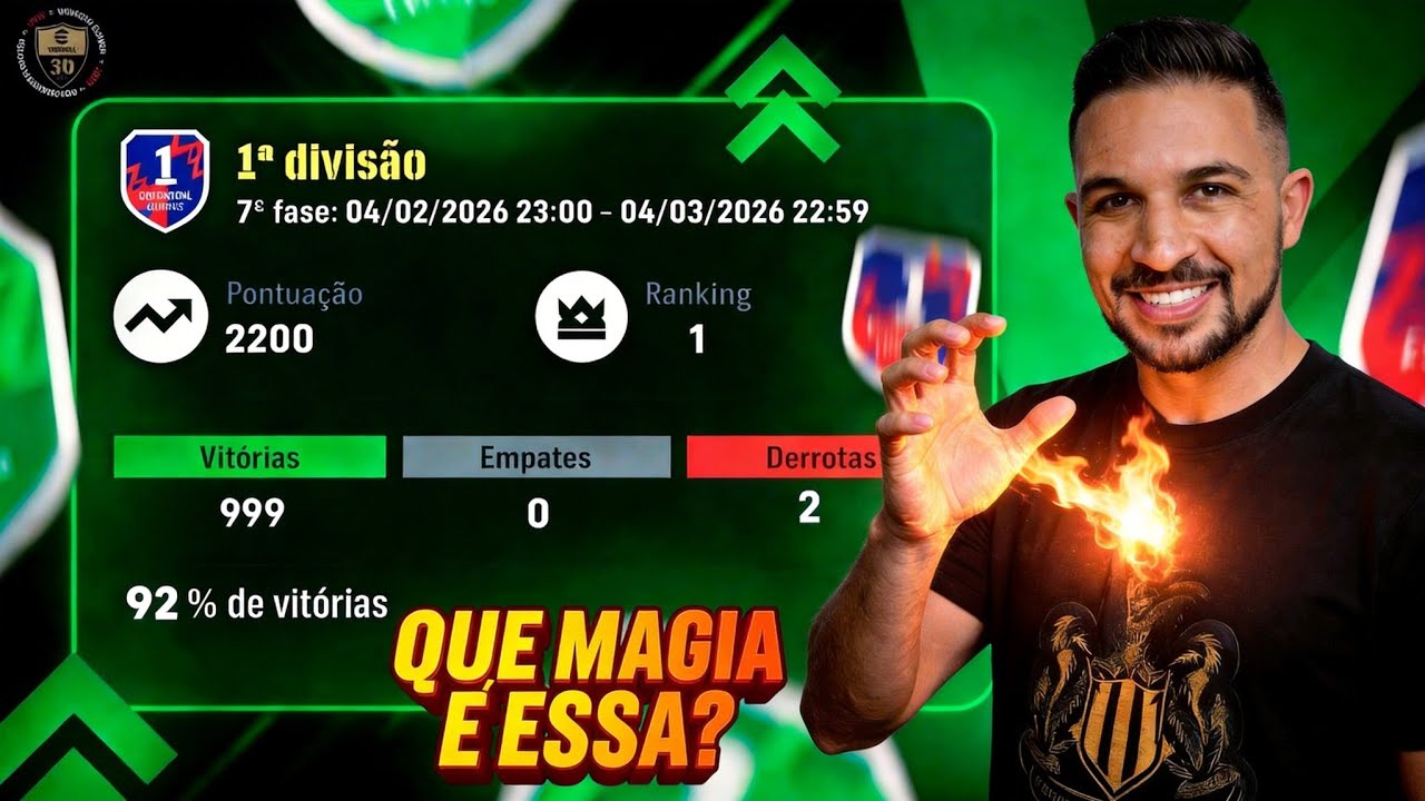 TIME FREE NA DIVISÃO 1 😱 COM 92% DE TAXA DE VITÓRIA NO EFOOTBALL 2026 MOBILE