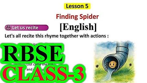 Finding Spider Chapter 5 Question Answers class 3 English RBSE full explaination हिंदी में #rbse
