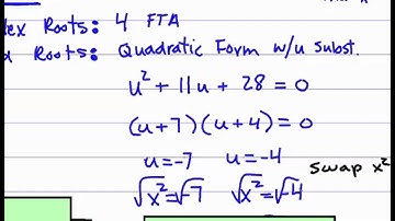 Polynomial Roots: Quadratic Form with U-Substitution