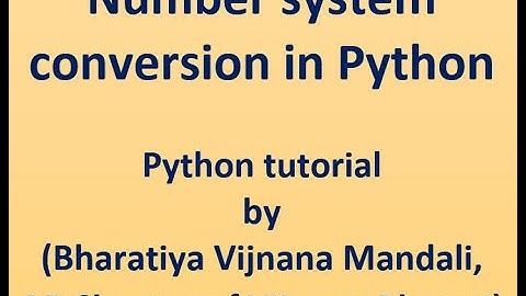 34-Number system conversion in Python