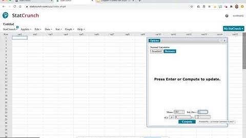 Normal Calculator Statcrunch Tutorial