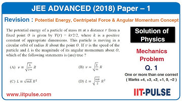 Solution of JEE Advanced 2018 Physics (Mechanics) Paper-1 Q.1