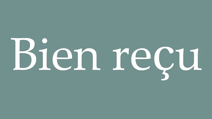 How to Pronounce ''Bien reçu'' (Well received) Correctly in French