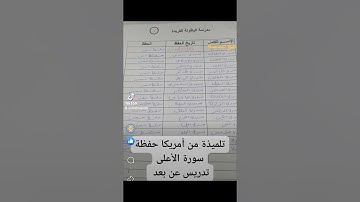 تدريس عن بعد. تلميذة من أمريكا حفظت سورة الأعلى هنيئا لها ولكل والديها المحبين للقرآن الكريم