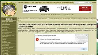 solved - the application has failed to start because its side by side configuration is incorrect