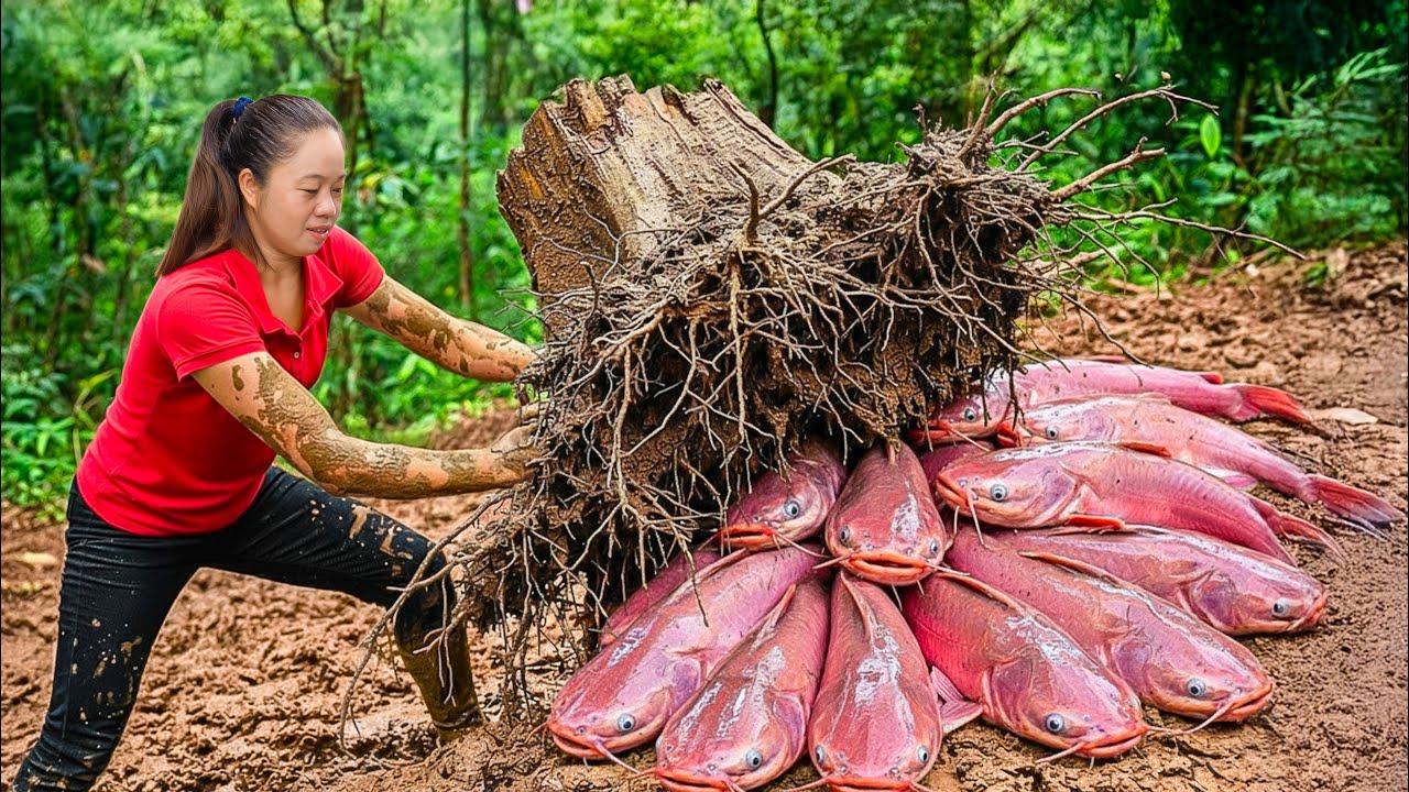 Harvesting Flood Catfish & Go to Market Sell | Making flood traps to catch many big fish