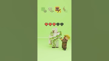 Minecraft Iron Golem VS Villager Satisfying 3D Cloth and Fluid Simulation and Animations