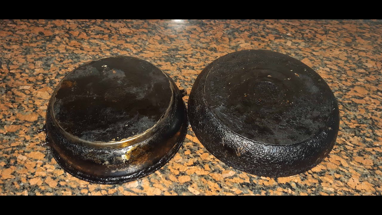 تنظيف الطاسه المحروقه حرق السنين بخلطه جبااااره وبدون دعك |  هنرجعها جديده فى دقايق