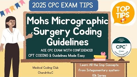 Learn Mohs Micrographic Surgery CPT coding with guidelines|| #cpc #cpcexamprep #cpcexam #cpt