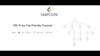 Preorder Traversal of Generic Tree | LEETCODE  589| Detail Explanation | C++/JAVA