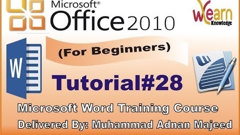 Tutorial-28 Header,Footer and page number ms word 2010 for beginners in Urdu/Hindi WLK
