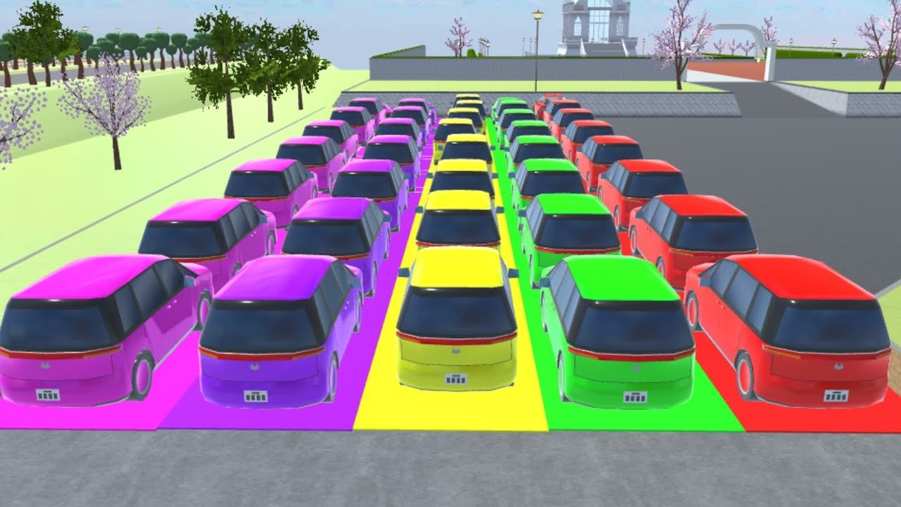 Rainbow 🌈 Colors Car 🚗🚨 Collection At Home 🏡 Boy in Sakura School Simulator Gamers Update 