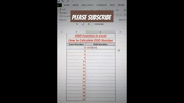 how to calculate odd numbers in excel | excel tutoring