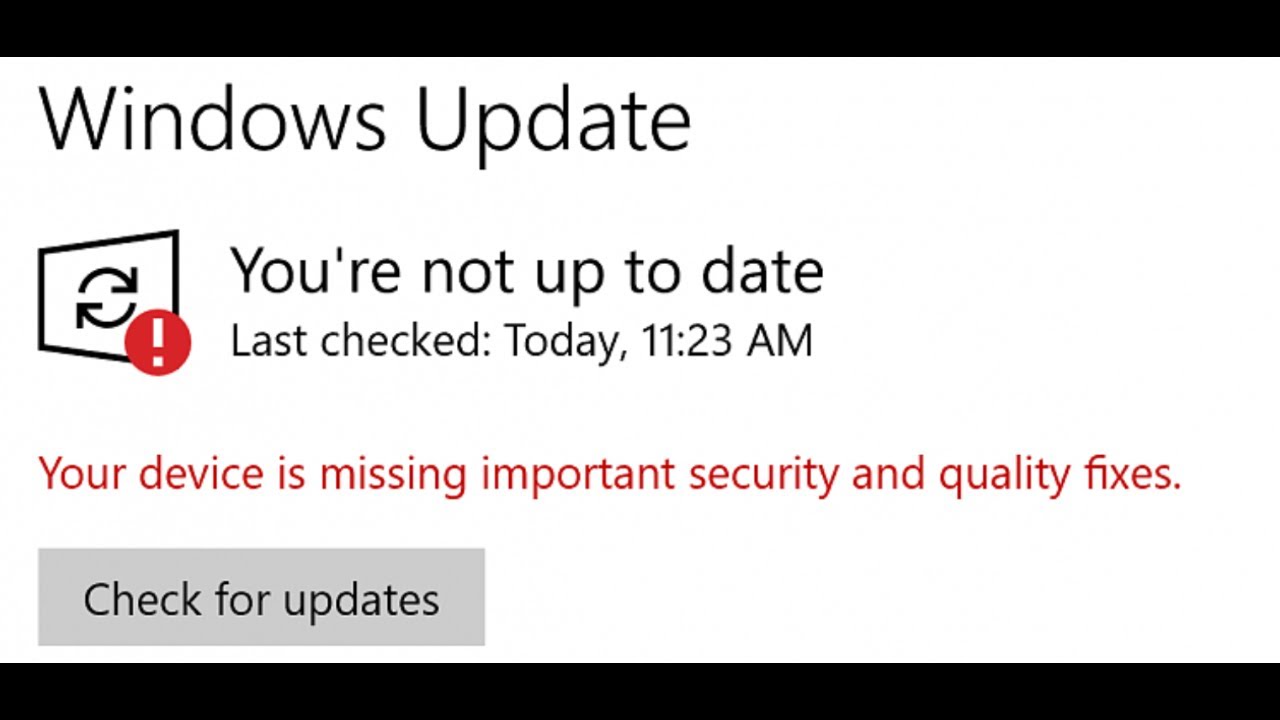 Fix "Your device is missing important security and quality fixes