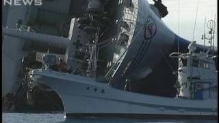 ウミガメもピンチ・・・フェリー事故で油抜き作業始まる（09/11/18）