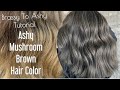 Brassy To Ashy Tutorial | Ashy MUSHROOM Brown Hair Color