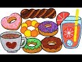 donut, coffee Clay Coloring | Belajar Menggambar dan Mewarnai Untuk keluarga