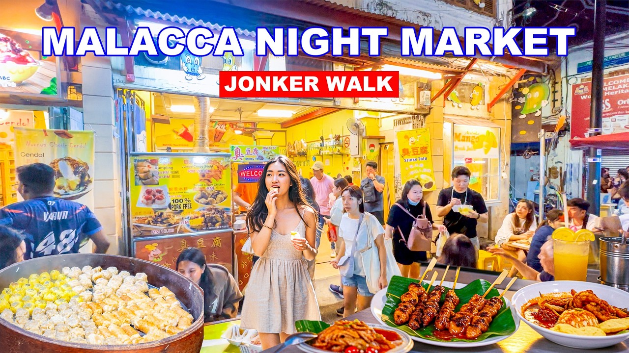 🍭 Best Malaysia Night Market | Jonker Street Night Market Malaka🍢🍔👍
