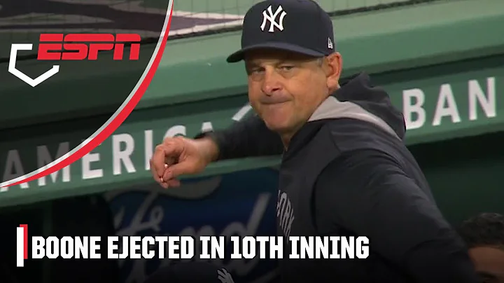 Aaron Boone tossed for throwing gum on field after foul call stands | MLB on ESPN