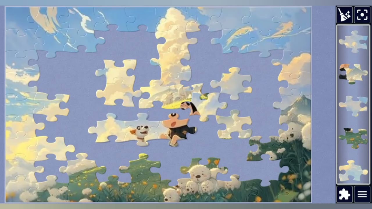 Shinchan's Meadow Adventure 🏔️🐕💮🍃🧩//@jigsawart4512 