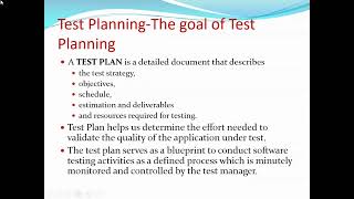 STQA- Unit 5- Test planning & documentation - L 01