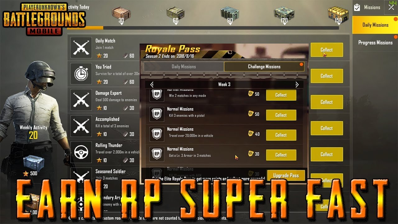 How to Earn RP (Royal Pass Rank) SUPER FAST in PUBG Mobile!!! - 