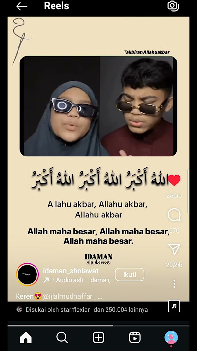 gk sengaja jumpa ini di IG suara nya itu loh merdu banget😊MasyaAllah😊😊