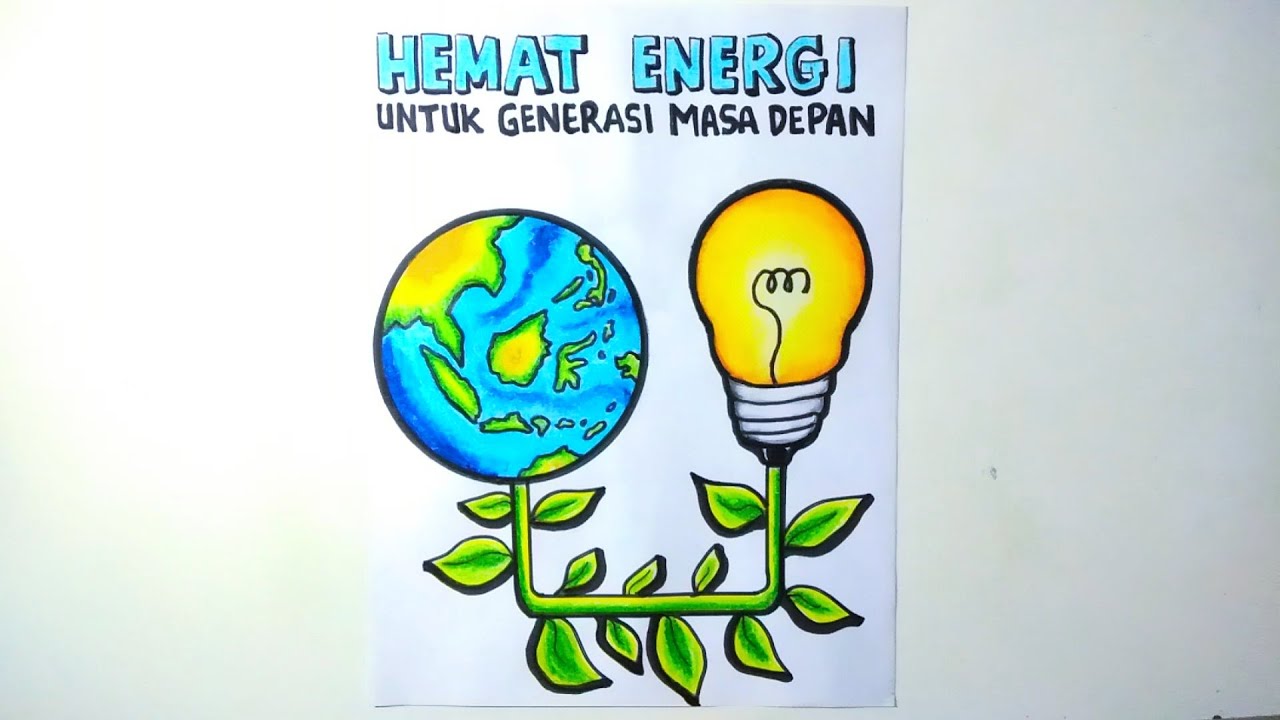 Poster hemat energi yang mudah digambar YouTube