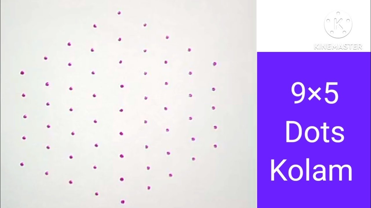 Very easy 9×5  dots kolam #muggulu #pullikolam #viral kolam #simplerangoli 