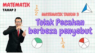 Tolak Pecahan Penyebut Tak Sama (Matematik Tahun 3)