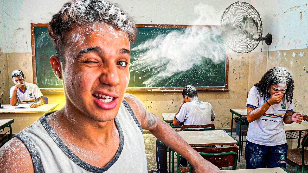 Botei Giz No Ventilador Da Escola