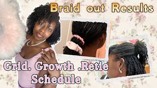 Microloc Braid Out Take Down 👑 | Growth Update, Grid, 4-Point Rotation & Retie Schedule