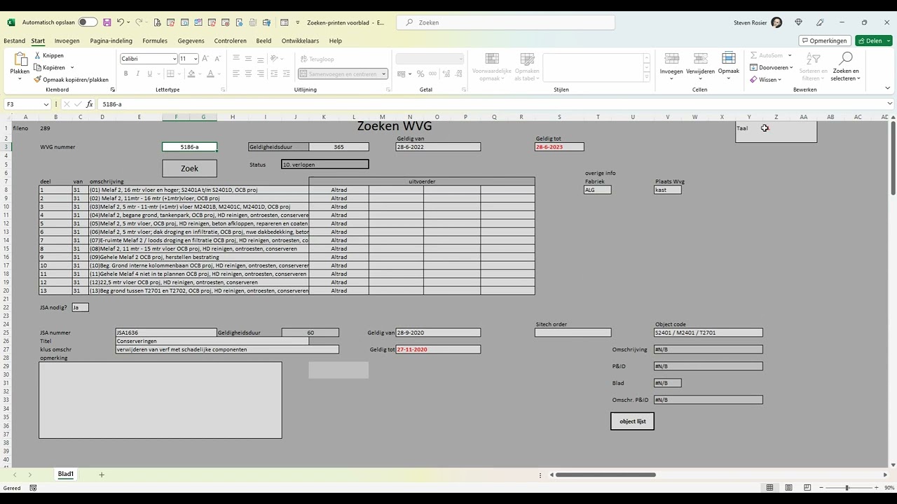 Part 1: Administratie in Excel, Administration in Excel.