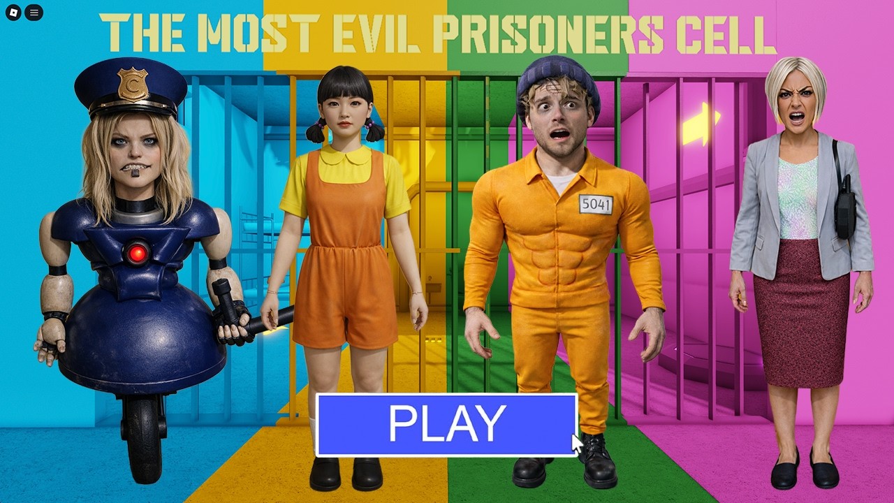 POLICE GIRL VS SQUID GAME DOLL VS PRISONER VS EVIL KAREN IN REAL LIFE? OBBY Roblox Full Gameplay